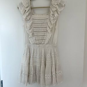 LSF White Ruffle & Eyelet Mini Dress